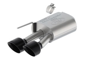 Ford Mustang Performance Exhaust - Ford Racing - Cat-Back, Sport, Non-Active, Valance, Quad 5 in. Black Chrome Plated Stainless Steel Tips, 304 Stainless Steel - Black - 2024+ Ford Mustang Performance Exhaust - Ford Racing - Cat-Back, Sport, Non-Active, Valance, Quad 5 in. Black Chrome Plated Stainless Steel Tips, 304 Stainless Steel - Black - 2024+